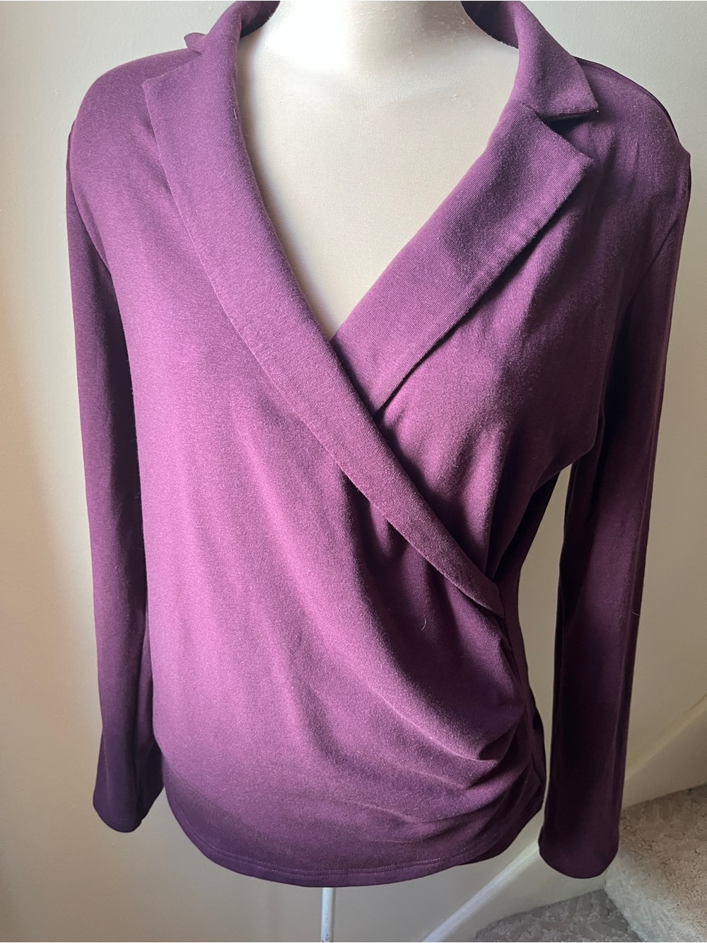 OGL Purple Wrap-Style Long Sleeve Top XL